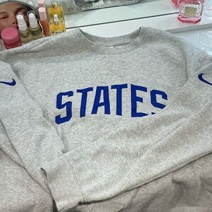 Nike Gray and Blue Men's Sweater